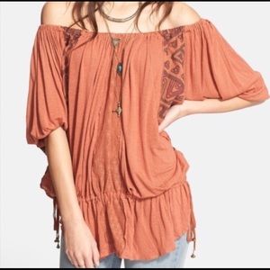 Free People 'New World' Off the Shoulder Tunic - M